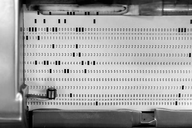 Old computer panel; black and white